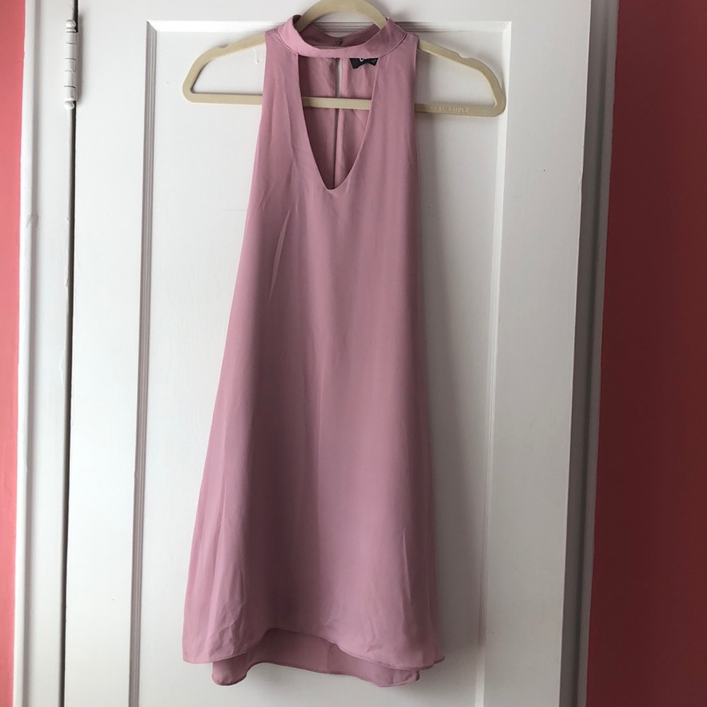 Half halter pink dress